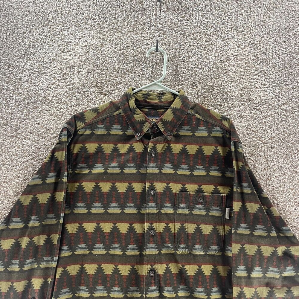 Vintage Woolrich Shacket Mens Large Aztec Southwestern Button Up Heavy Flannel - Picture 3 of 11